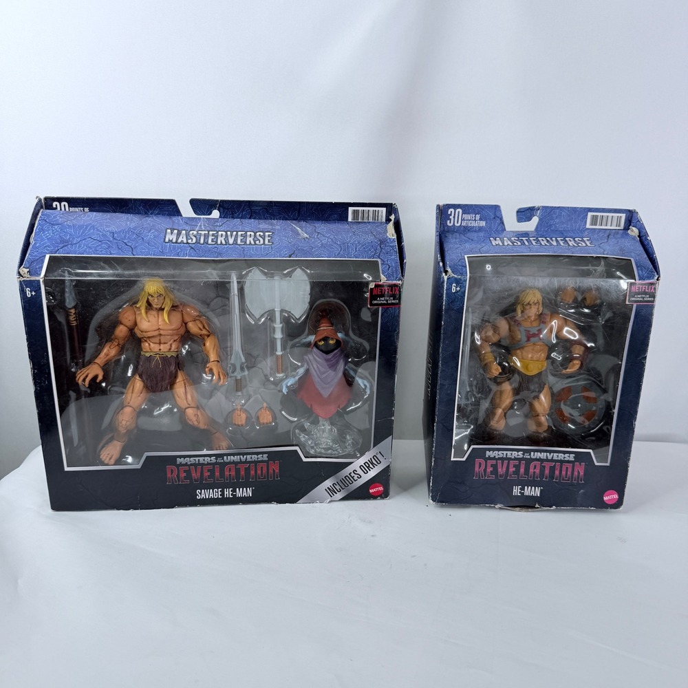 Masters of the Universe Revelation Masterverse Savage He-Man Orko & He-Man Lot